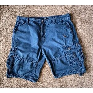 Ochenta Cargo Shorts Men's Size 42 Blue Pockets Baggy